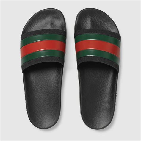 gucci men rubber slide|gucci rubber slides women's.